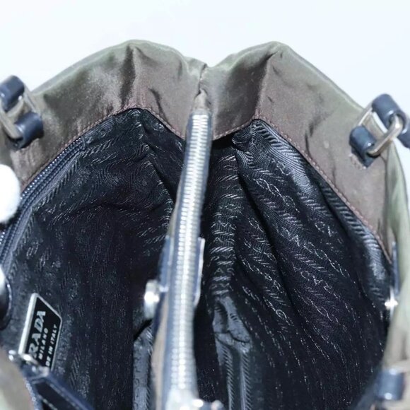 PRADA Hand Bag Nylon Khaki - Picture 7 of 16